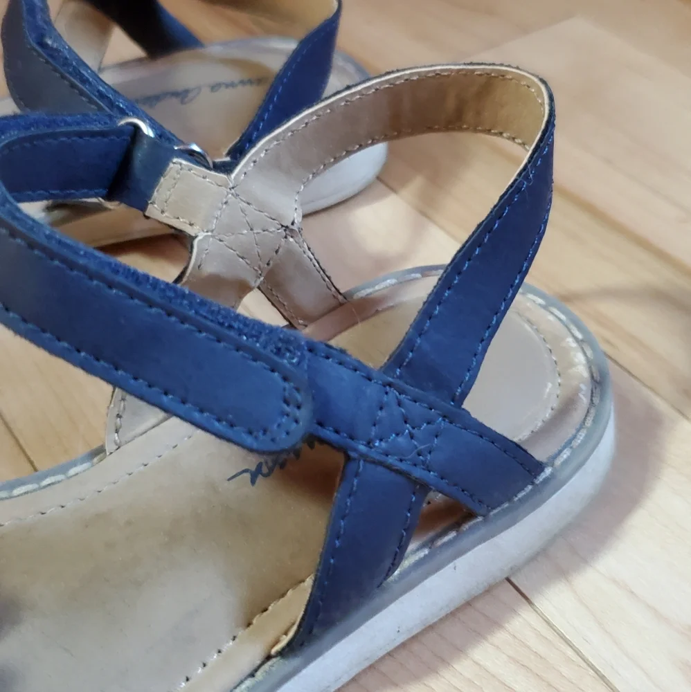 Hanna Andersson Navy Blue Glitter Sandals Youth Size‎ 2